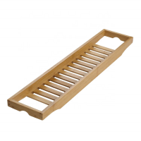 Cheap Non Slip Wood Bamboo Bathtub Tray Organizer With Phone/Book/Glass/Holders